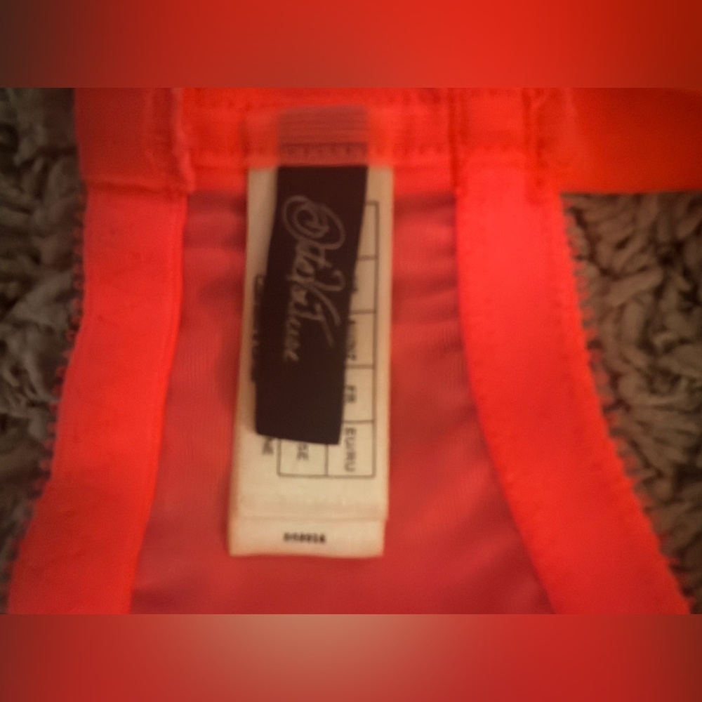 Dita von teese | EUC 3 piece sheer lingerie | vibrant coral lace 75E & medium - Picture 2 of 8